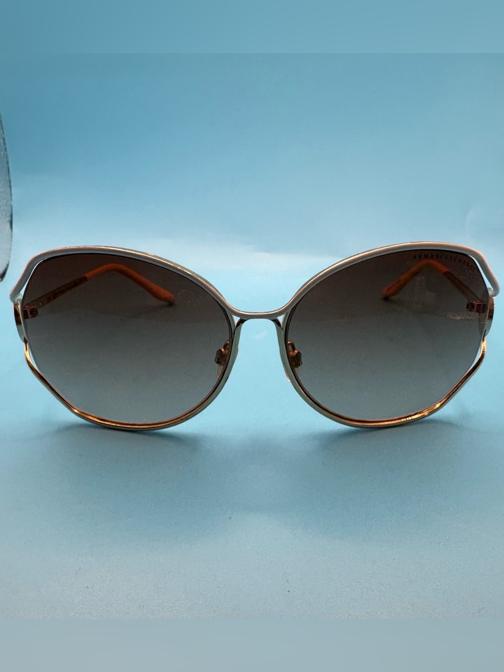 Armani Exchange Metal Frame Sunglasses with Gradient Lenses